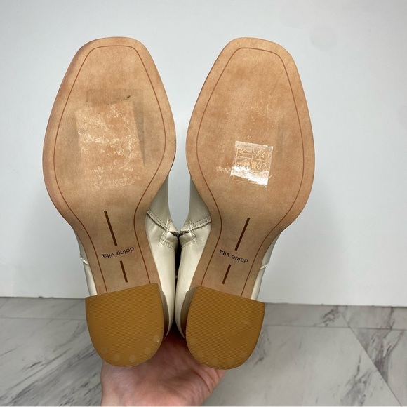 Dolce Vita Flin Ivory Leather Heeled Tall Boot 6 - Picture 16 of 16